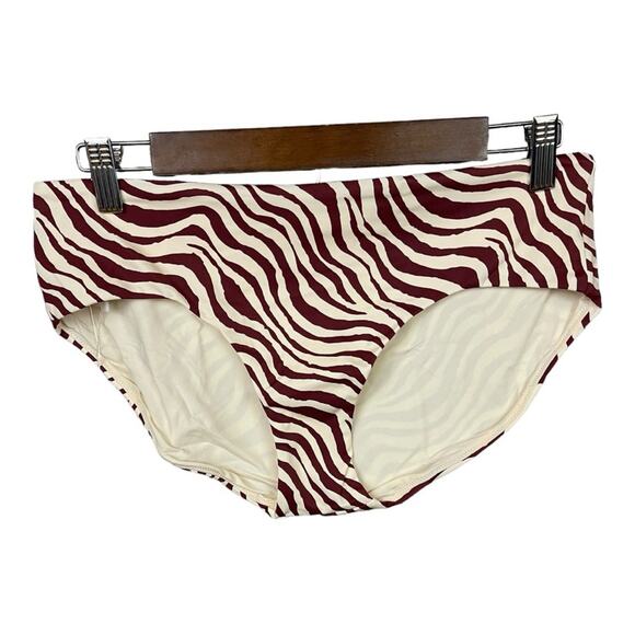 Andie Swim The Hipster Bottom in Bias‎ Stripe Truffle Brown and Cream Size M NWT - Picture 4 of 7